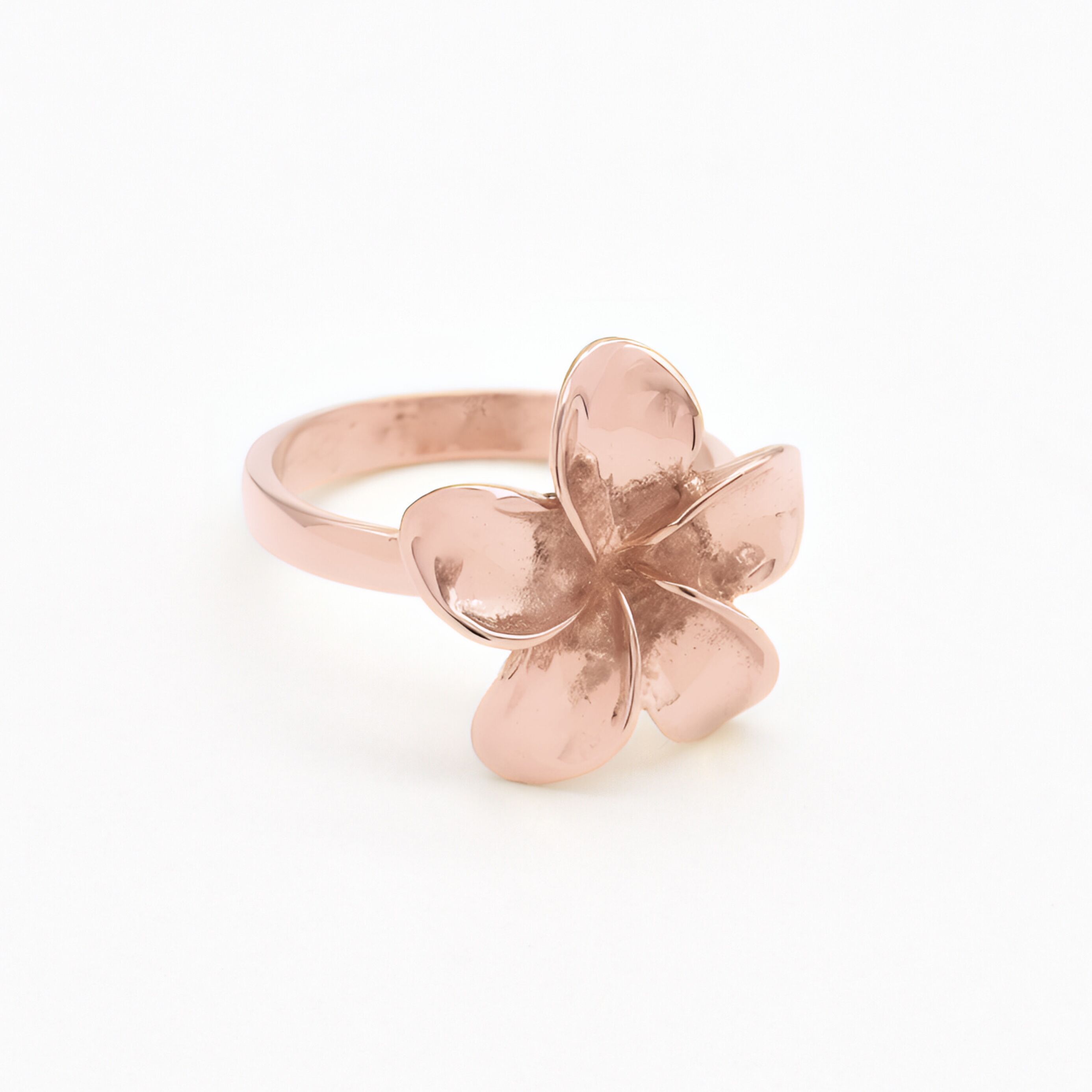 Large Silver Flower Ring, Hawaiian Flower Ring, Plumeria Ring, Large Petal Ring, Statement Flower Ring, Floral Ring, 925 Sterling Silver(1)