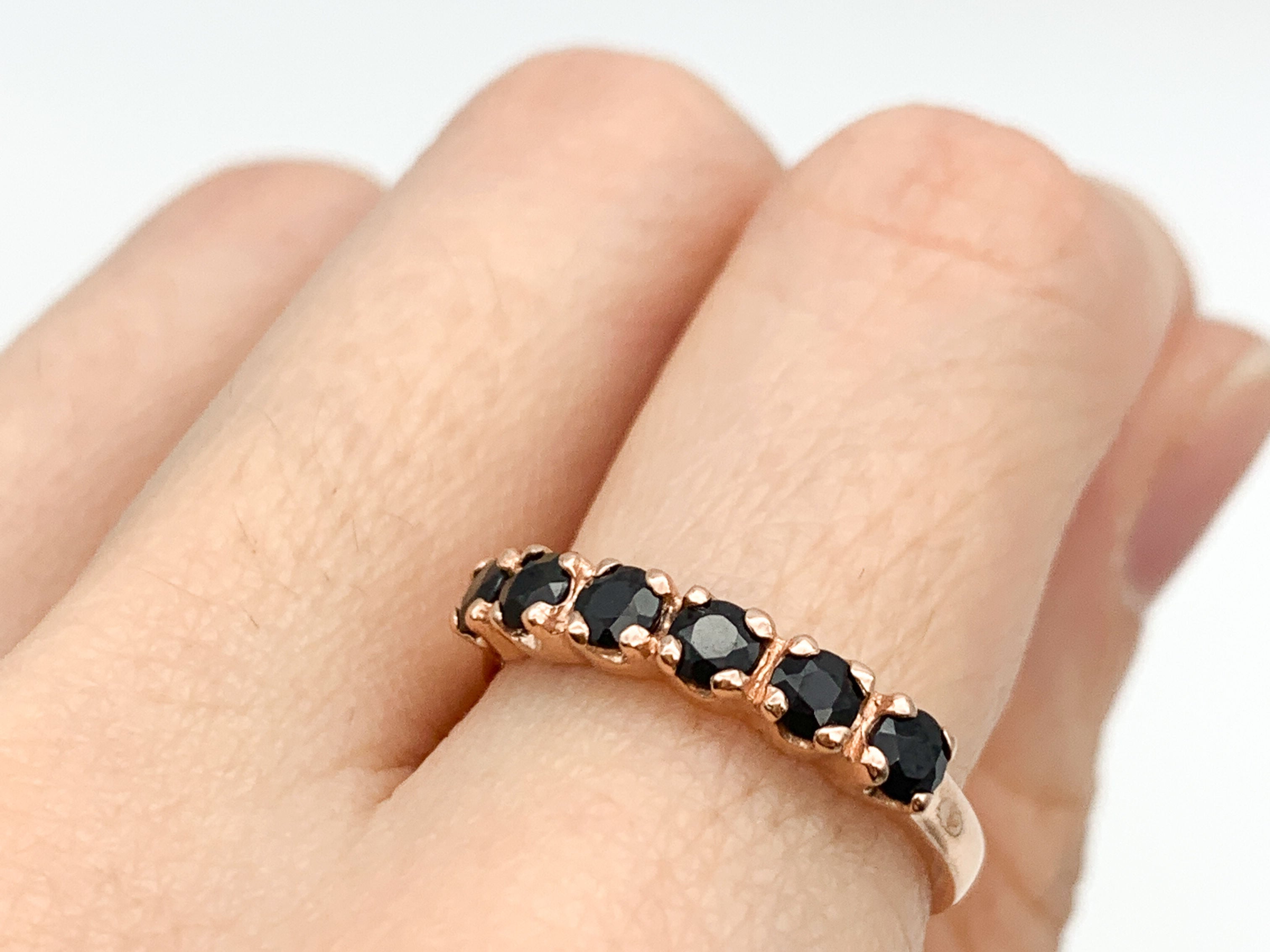 Gold Onyx Ring, Gold Minimalist Ring, Gold Stacking Ring, Half Eternity Ring, Black Onyx Ring, Black Dainty Ring, Gold Delicate Ring, Onyx