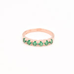 Created Emerald Ring made in Rose Gold Vermeil with Round Created Green Emerald in Channel-Set setting, May Birthstone gift idea, symbolizes, ideal for everyday wear and perfect for birthday gifting and special occasions.