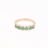 Created Emerald Ring made in Rose Gold Vermeil with Round Created Green Emerald in Channel-Set setting, May Birthstone gift idea, symbolizes, ideal for everyday wear and perfect for birthday gifting and special occasions.