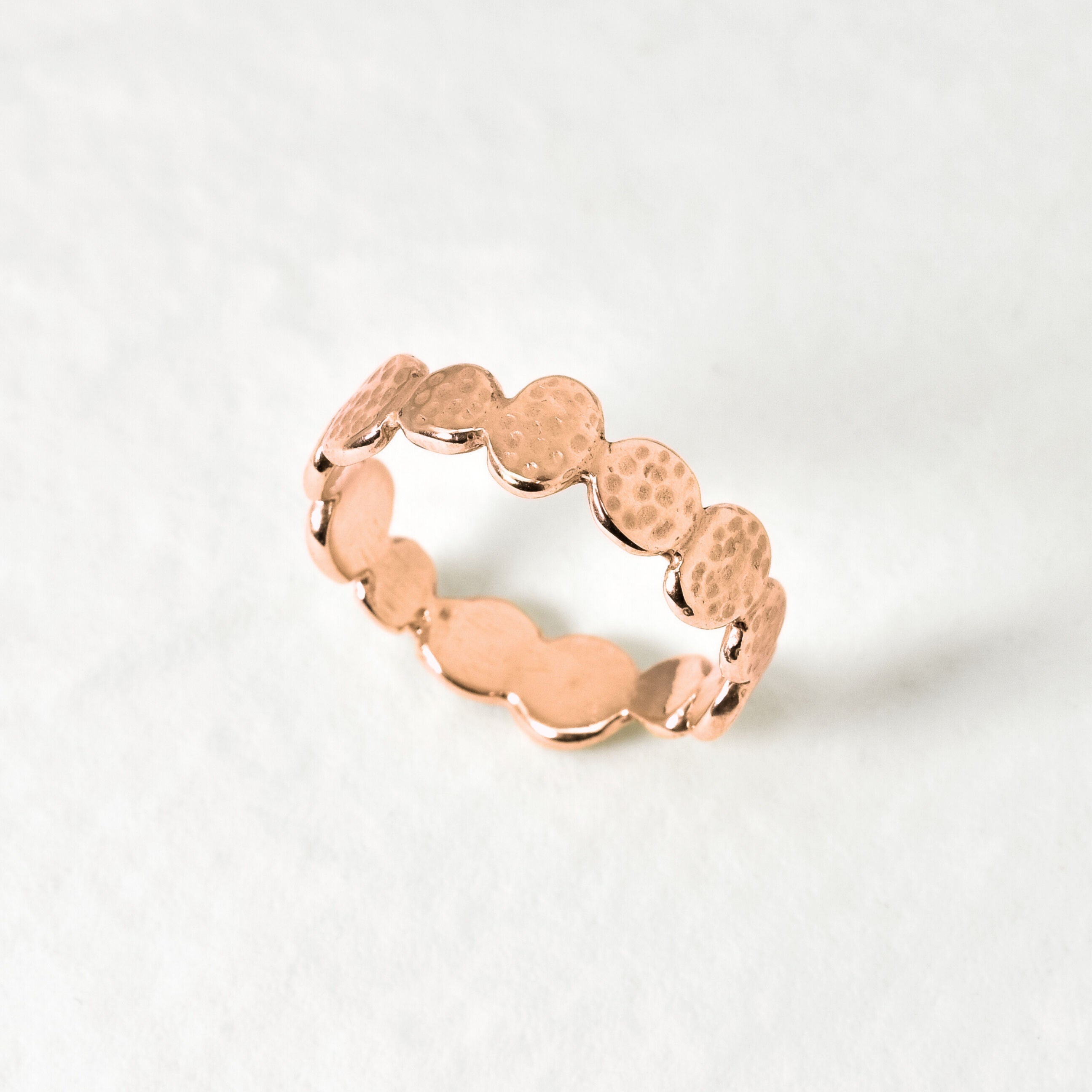 Gold Hammered Ring, Bubble Band, Wide Bubble Ring, Boho Band, Stackable Ring, Bohemian Ring, Everyday Ring, Sturdy Band, 18k Gold Vermeil