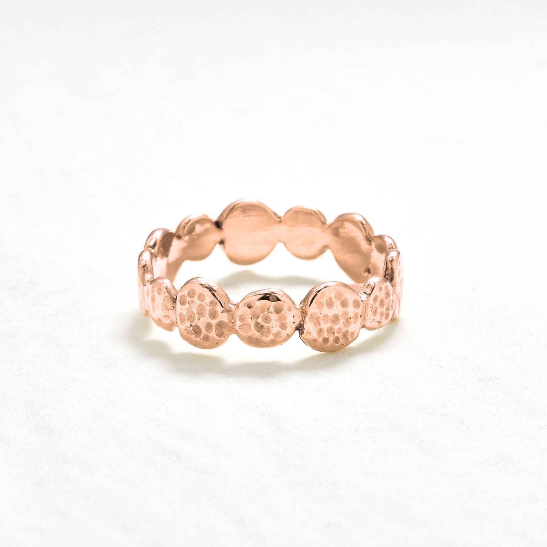 Gold Hammered Ring, Bubble Band, Wide Bubble Ring, Boho Band, Stackable Ring, Bohemian Ring, Everyday Ring, Sturdy Band, 18k Gold Vermeil