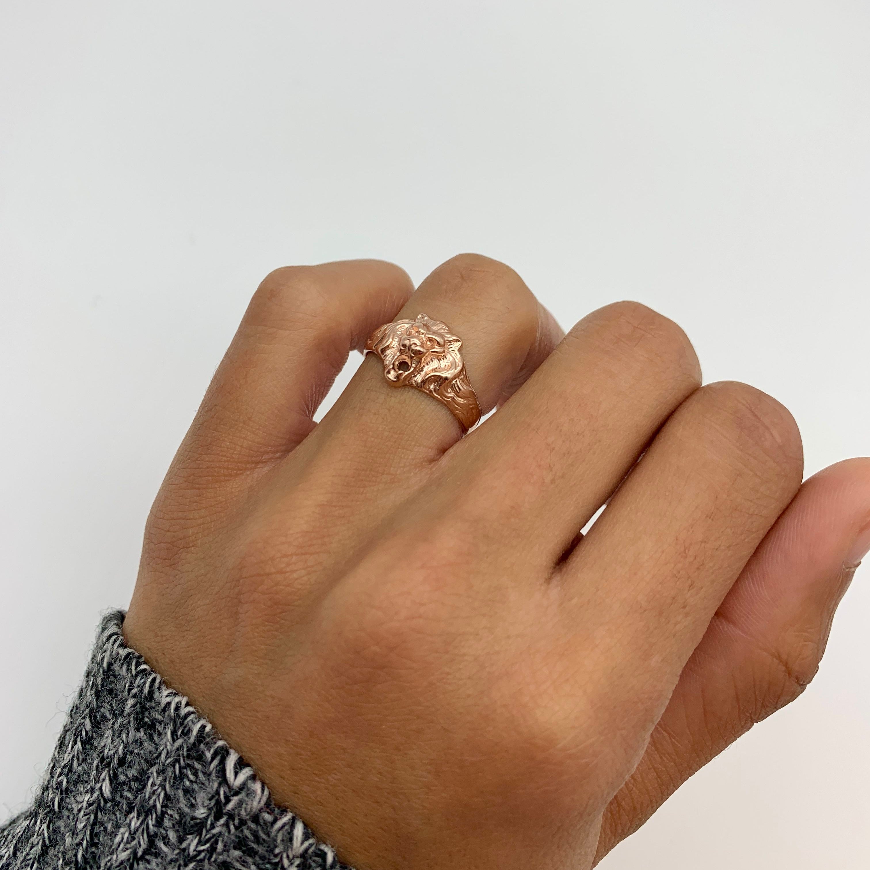 Lion Ring, Silver Lion Ring, Solid Silver Ring, Lion Head Ring, Leo Ring, Majestic Lion Ring, Anima Jewelry, Roaring Lion Ring, Vintage Ring(1)