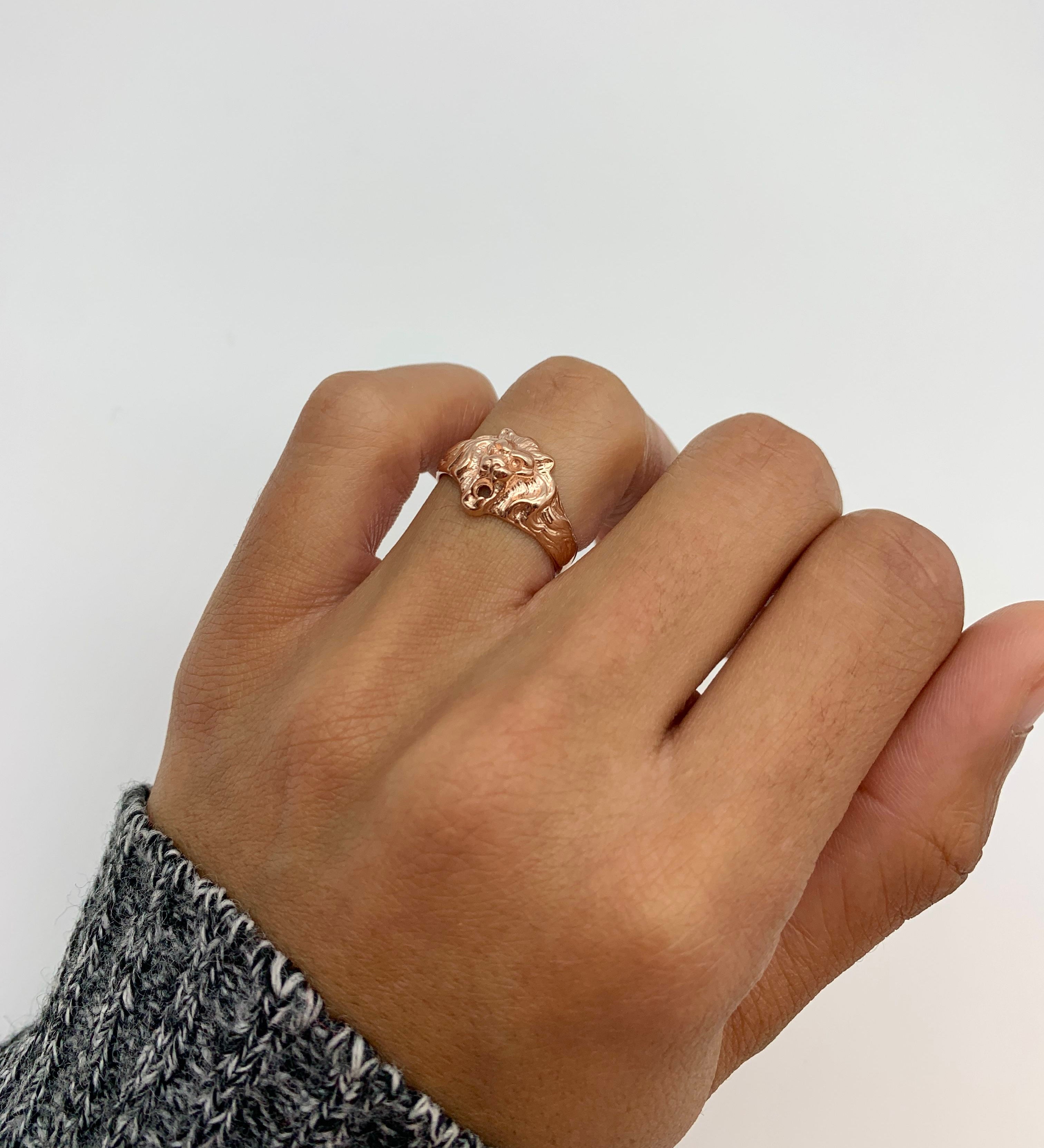 Lion Ring, Silver Lion Ring, Solid Silver Ring, Lion Head Ring, Leo Ring, Majestic Lion Ring, Anima Jewelry, Roaring Lion Ring, Vintage Ring(1)