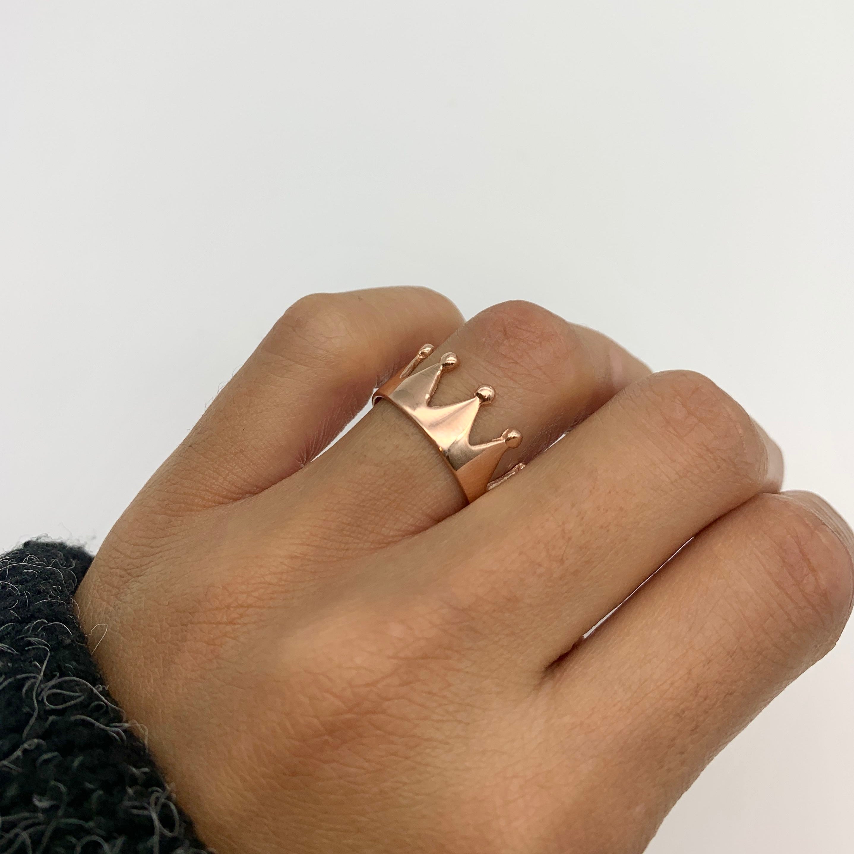 Gold Crown Ring, Crown Ring, Gold Tiara Ring, Tiara Ring, Princess Ring, King Ring, Queen Ring, Fairytale Ring, Gold Plated Ring, 925 Silver(1)