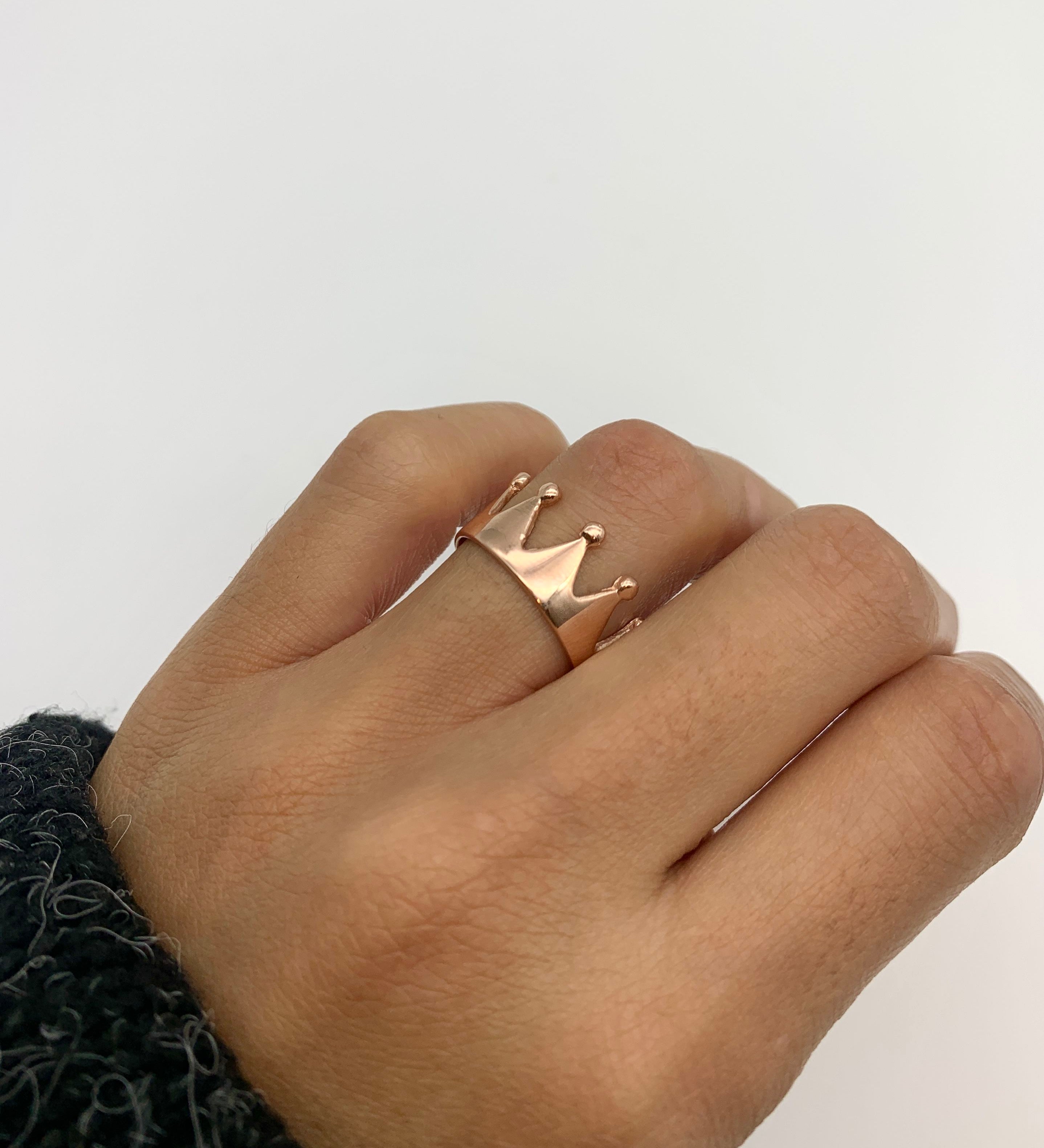 Gold Crown Ring, Crown Ring, Gold Tiara Ring, Tiara Ring, Princess Ring, King Ring, Queen Ring, Fairytale Ring, Gold Plated Ring, 925 Silver(1)