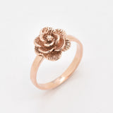 Gold Vintage Flower Ring, Rose Flower Gold Ring, Flower Antique Ring