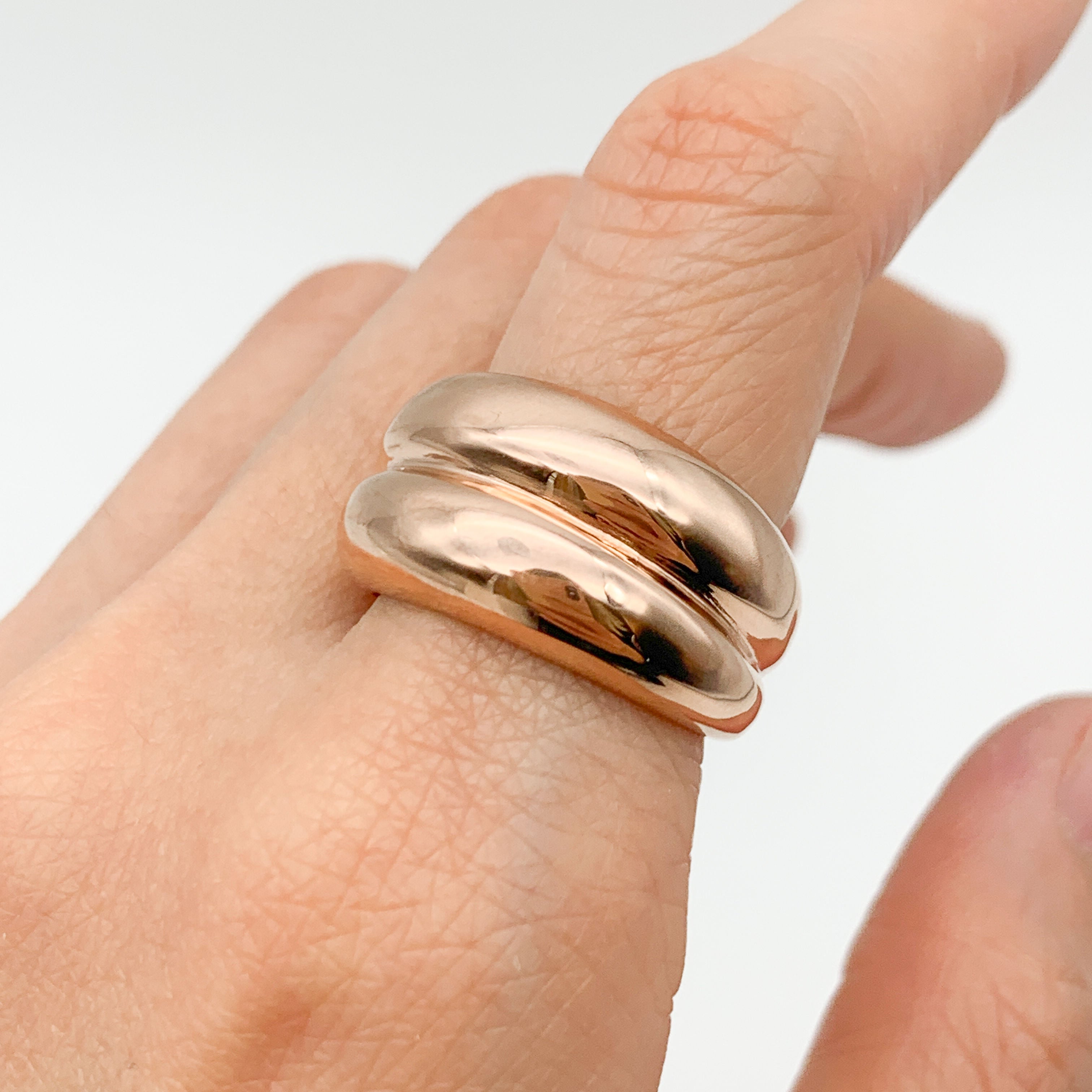 Thick Silver Ring, Chunky Ring, Dome Ring, Double Ring, Silver Ring, Vintage Ring, Boho Ring, Minimalist Ring, Silver Band, 925 Solid Silver(1)