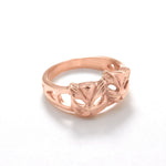 Gold Cat Ring, Cat Face Ring, Two Cats Ring, Cat Band, Kitty Ring, Cat Mask Ring, Kitten Ring, Animal Ring, Gold Plated Ring, Gold Vermeil