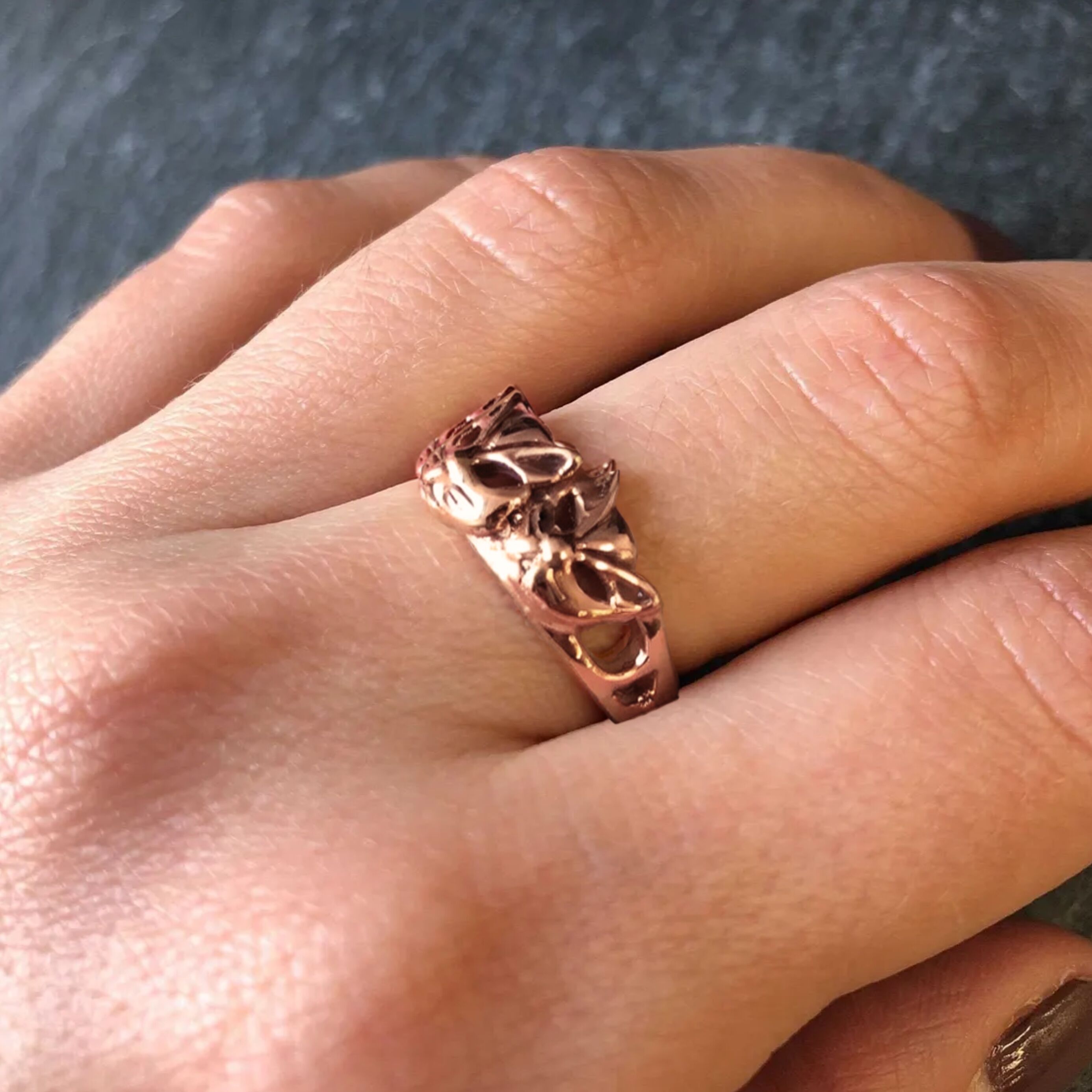 Gold Cat Ring, Cat Face Ring, Two Cats Ring, Cat Band, Kitty Ring, Cat Mask Ring, Kitten Ring, Animal Ring, Gold Plated Ring, Gold Vermeil