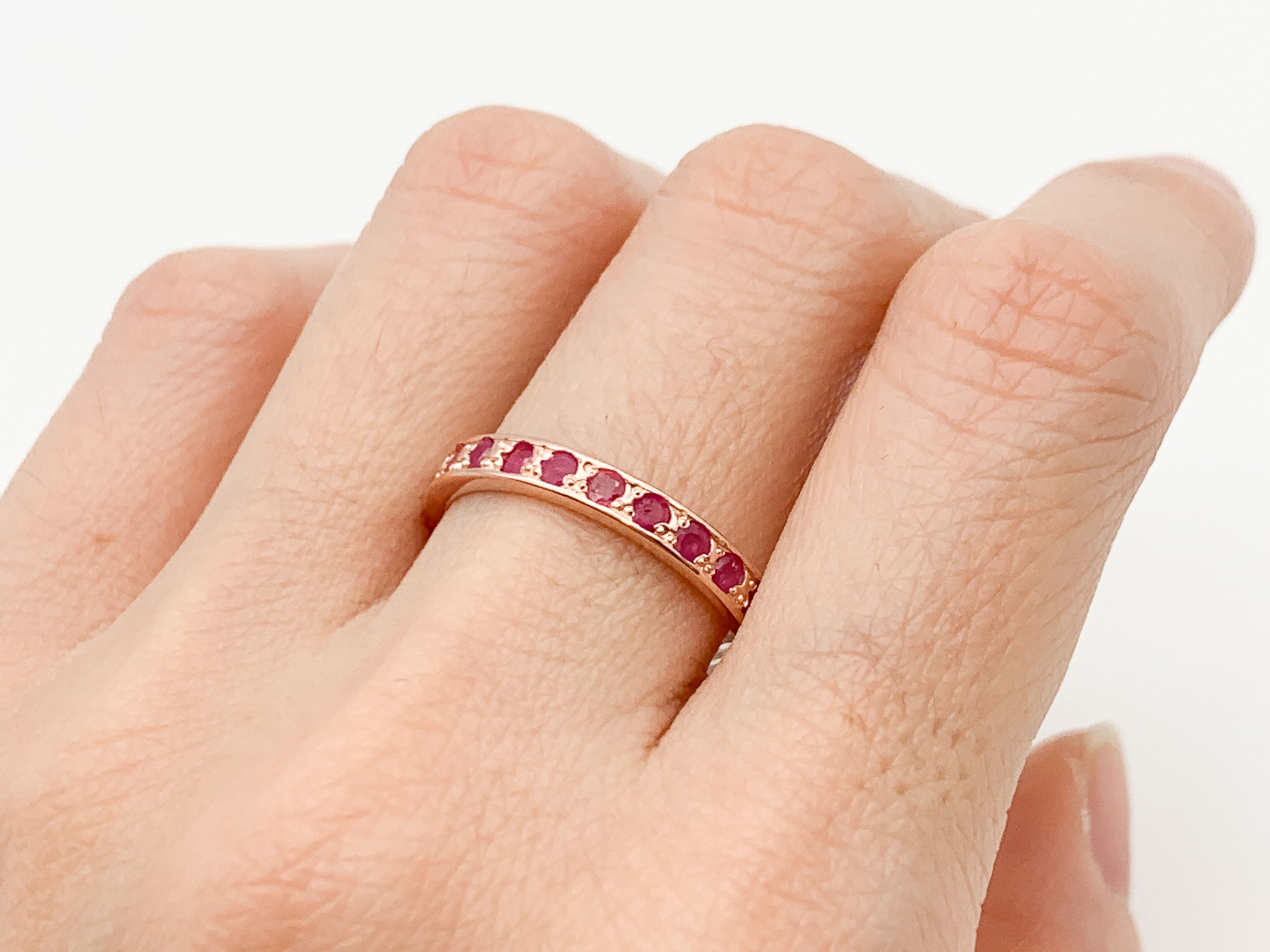 Elegant Rose Gold Vermeil Ring featuring Round Natural Red Ruby, perfect for daily wear and special birthday gifts.