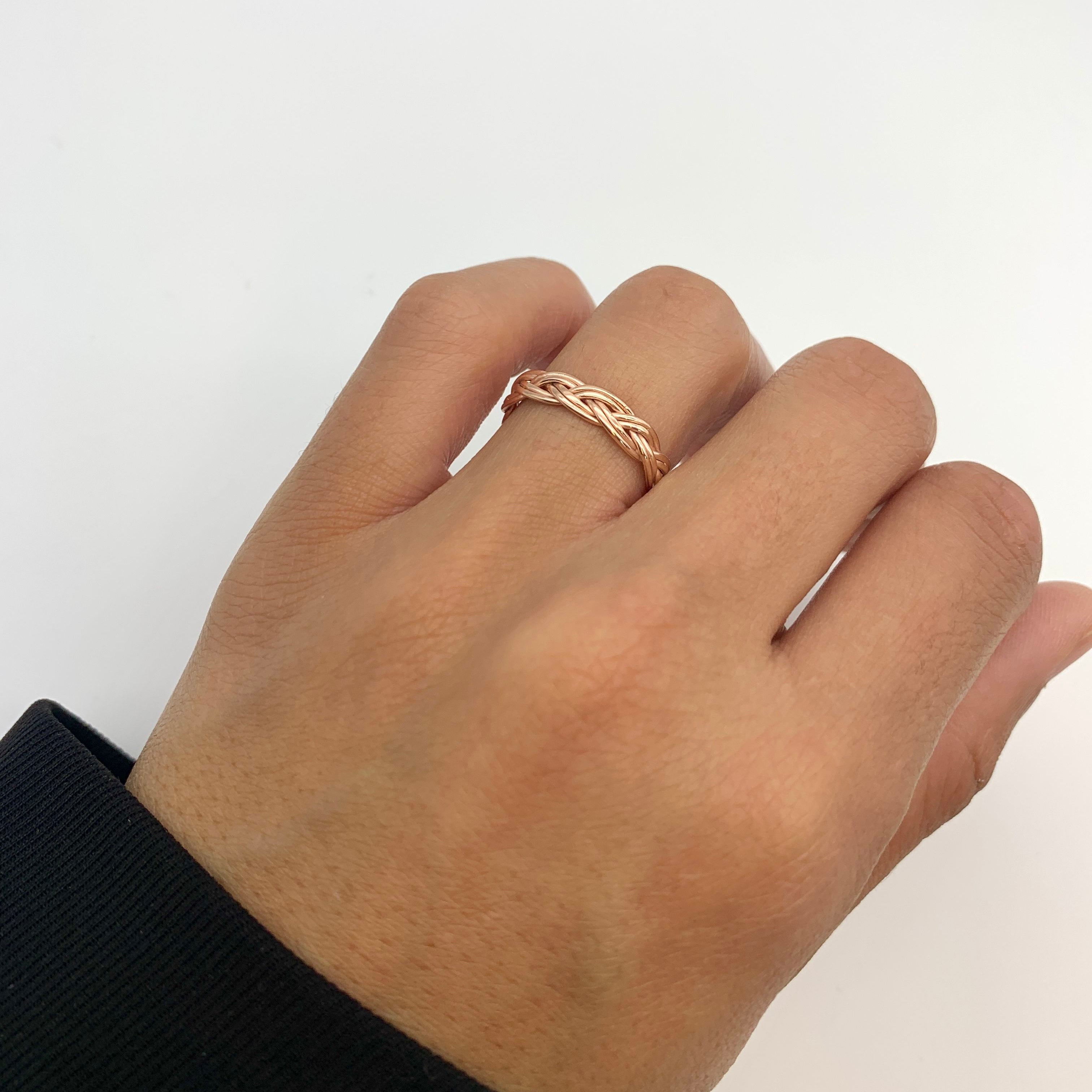 Braided Band, Solid Silver Ring, Stackable Ring, Branch Ring, Dainty Ring, Sterling Silver Band, Silver Braid Ring, Tangled Ring, Plait Band(1)