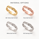 Rose Gold Braided Ring - Braided Stacking Ring - Woven Band Ring