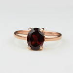 Rose Gold Garnet Ring - Chic Dainty Design - A lovely choice for birthdays, anniversaries, and everyday elegance.