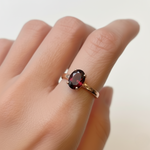 Rose Gold Garnet Ring - Sweet and Subtle Design - A beautiful gift for anniversaries, engagements, and everyday charm.