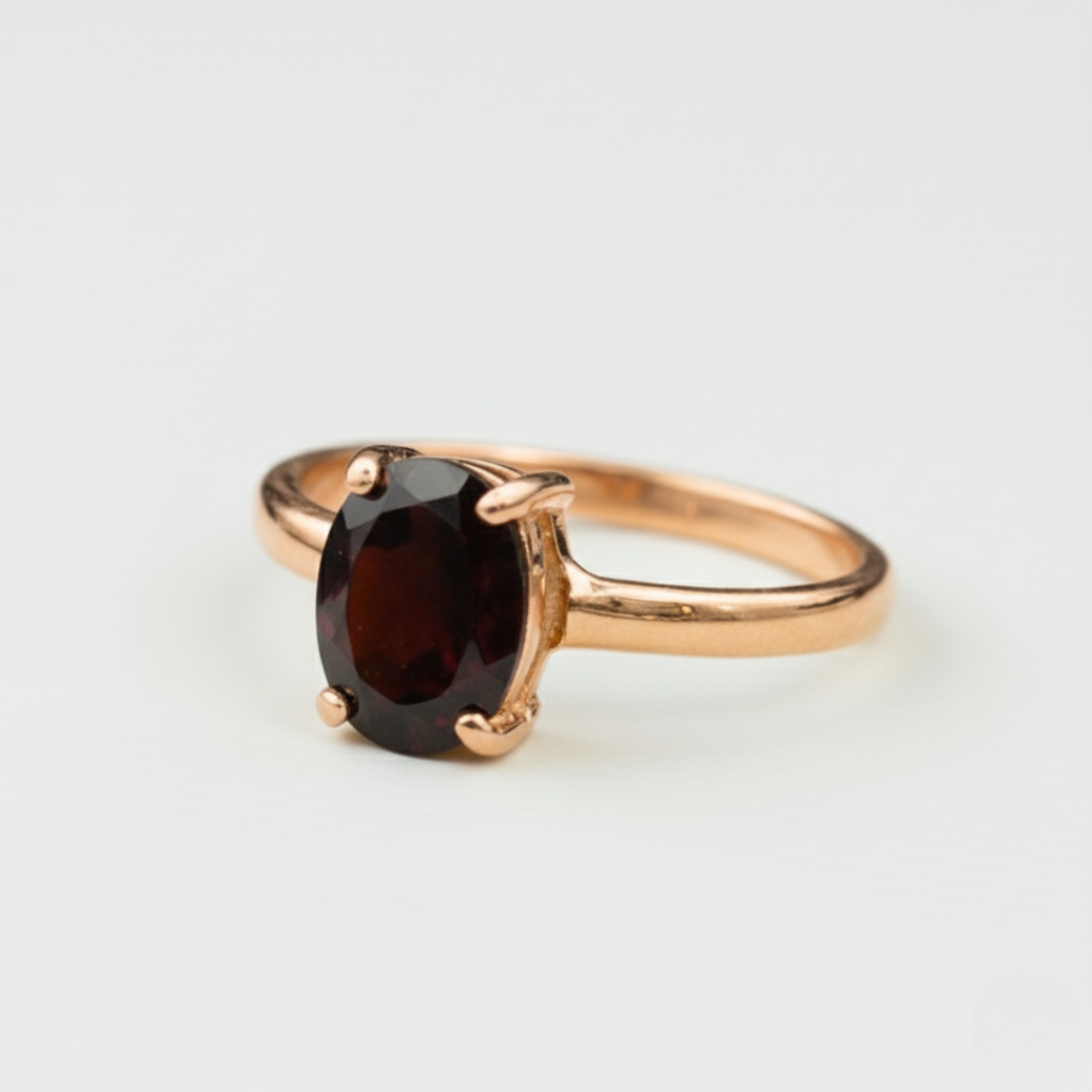 Rose Gold Garnet Ring - Delicate Pink Stone - An exquisite promise ring for love, commitment, and cherished moments.
