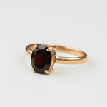 Rose Gold Garnet Ring - Delicate Pink Stone - An exquisite promise ring for love, commitment, and cherished moments.