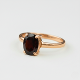 Rose Gold Garnet Ring - Delicate Pink Stone - An exquisite promise ring for love, commitment, and cherished moments.
