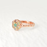 Beautiful Rose Gold Opal Flower Ring, perfect for adding a touch of elegance to any outfit and a thoughtful gift for loved ones.