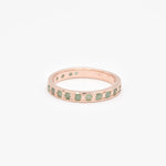 Natural Emerald Ring made in Rose Gold Vermeil with Round Natural Green Emerald in Channel-Set setting, May Birthstone gift idea, symbolizes growth, harmony, and deep emotional healing, ideal for everyday wear and perfect for birthday gifting and special occasions.