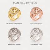 Rose Gold Om Ring - Ohm Signet Ring - Spirtual Meditation Jewelry