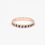Natural Sapphire Ring made in Rose Gold Vermeil with Round Natural Blue Sapphire in Channel-Set setting, September Birthstone gift idea, symbolizes sincerity, truth, and faithfulness, ideal for everyday wear and perfect for birthday gifting and special occasions.