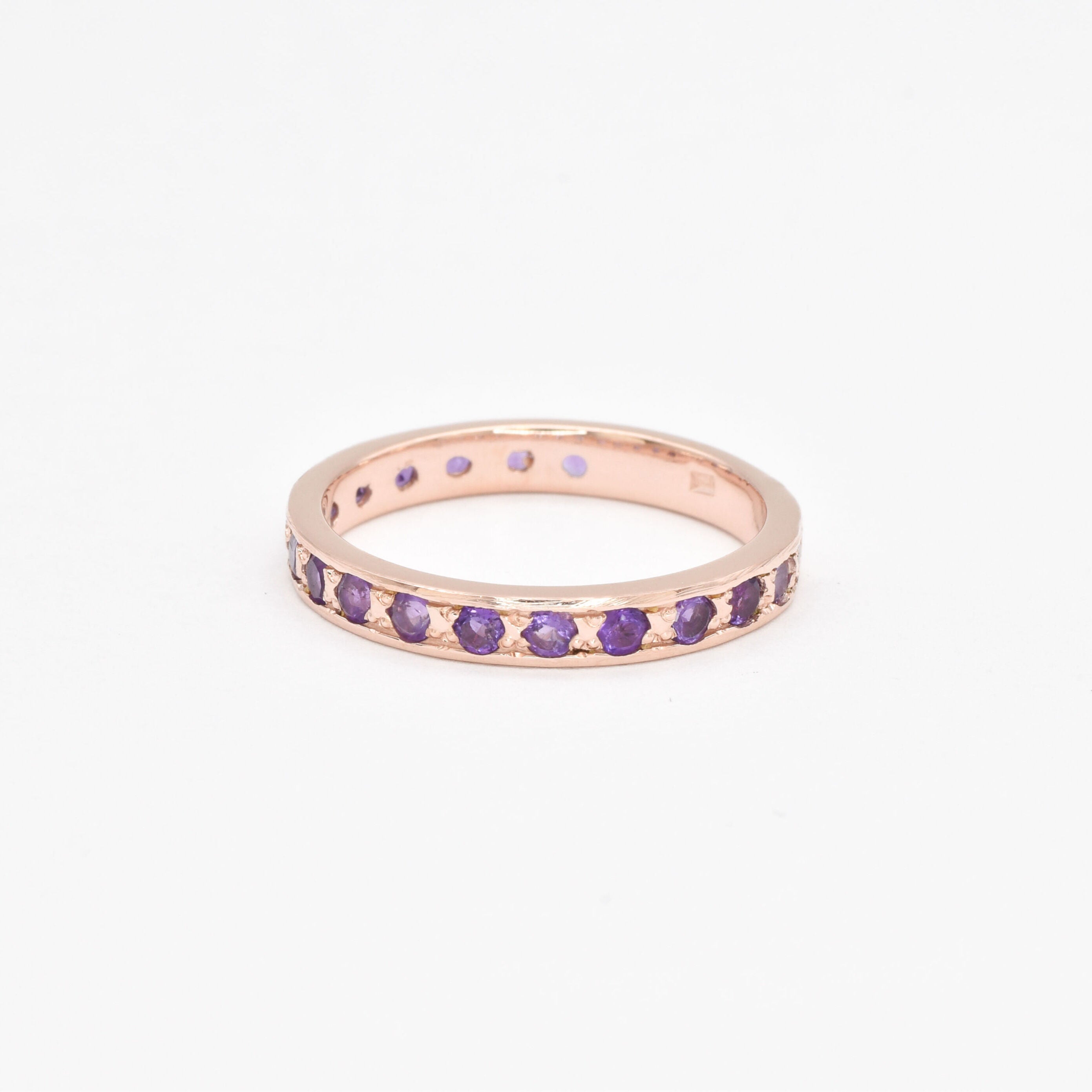 Amethyst Ring, Natural Amethyst, February Ring, Full Eternity Band, Amethyst Band, February Birthstone, Eternity Vintage Ring, Eternity Ring(1)