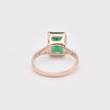 Emerald Ring, Created Emerald, Rectangle Ring, Green Square Ring, Radiant Ring, Antique Ring, Vintage Ring, Proposal Ring, Solid Silver Ring(1)