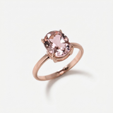 Gold Morganite Ring - Rose Gold Promise Ring - Pink Promise Ring made in Rose Gold Vermeil. Ideal for everyday wear and perfect for birthday gifting and special occasions.