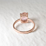 Morganite Ring, Created Morganite, Solitaire Ring, Vintage Ring, Cotton Candy Ring, Pink Diamond Ring, Unique Stone Ring, Solid Silver Ring(1)