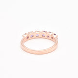 Amethyst Rose Gold Ring - Half Eternity Band - Gift For Mom