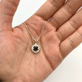 Smoky Topaz Necklace - Real Topaz Necklace - Dainty Round Pendant