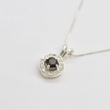 Smoky Topaz Necklace - Real Topaz Necklace - Dainty Round Pendant