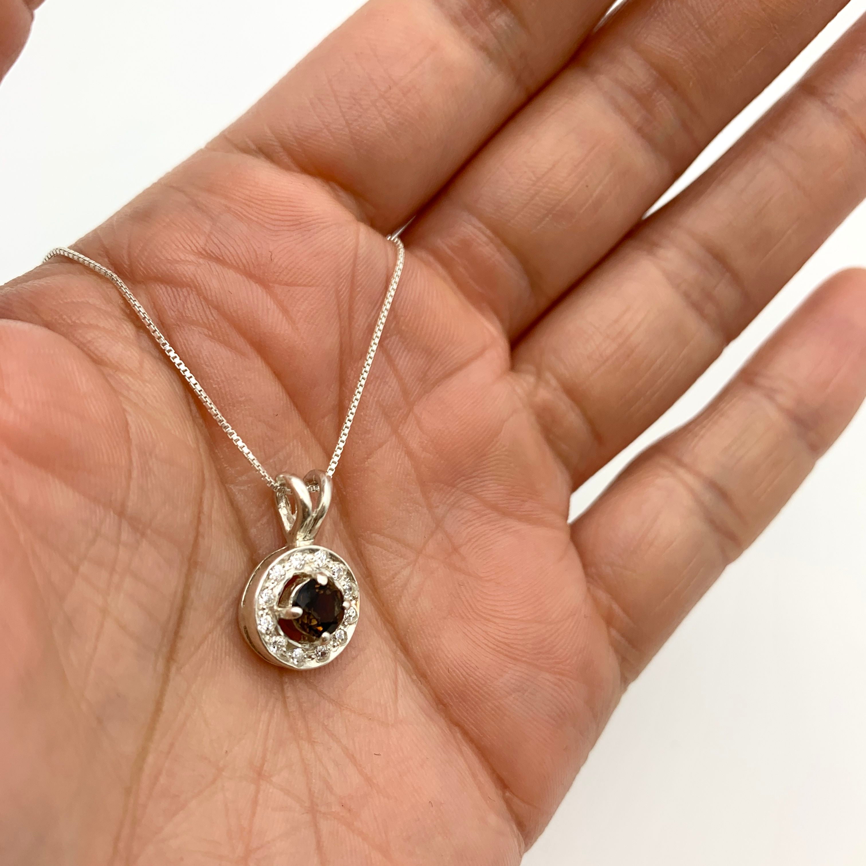 2429-P-nSTT: Sterling Silver 925 Natural Smoky Topaz