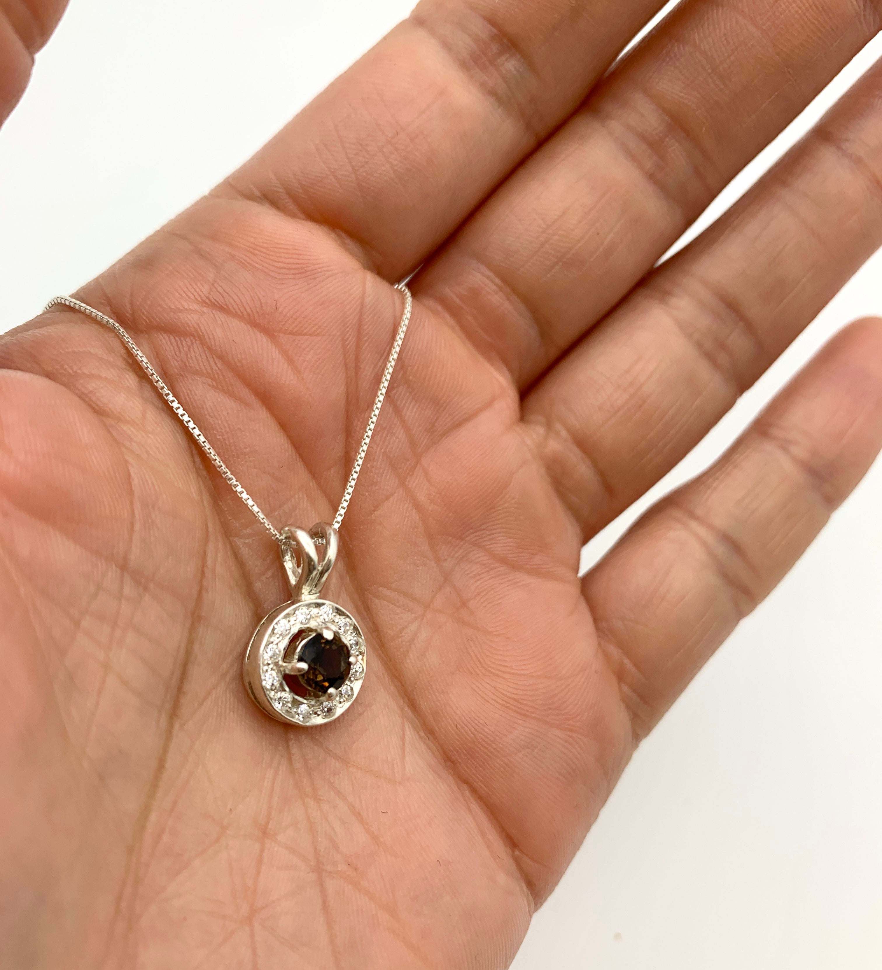 2429-P-nSTT: Sterling Silver 925 Natural Smoky Topaz