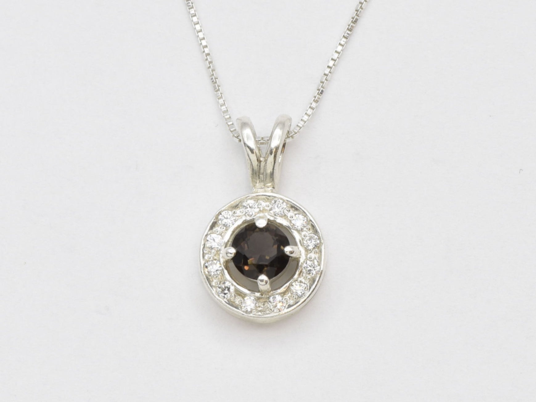 2429-P-nSTT: Sterling Silver 925 Natural Smoky Topaz