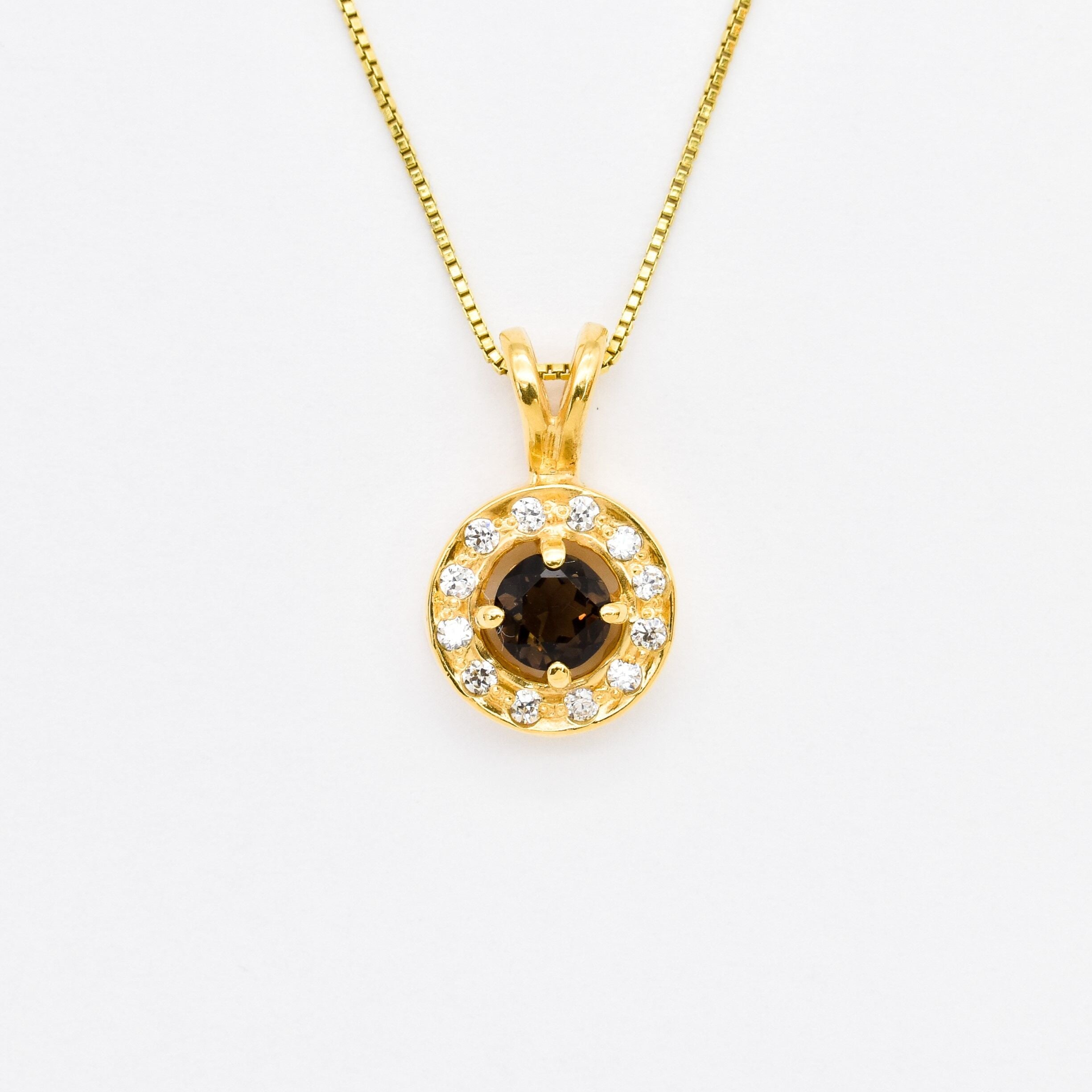 2429-P-nSTT: Gold Vermeil 18k Natural Smoky Topaz