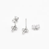 Diamond Cross Earrings - Dainty Christian Earrings - Sparkly Diamond Studs