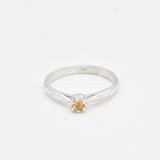 Genuine Citrine Ring - Yellow Silver Ring - November Birthstone Ring