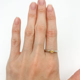 Genuine Citrine Ring - Yellow Silver Ring - November Birthstone Ring