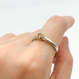 Genuine Citrine Ring - Yellow Silver Ring - November Birthstone Ring