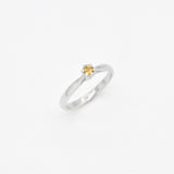 Genuine Citrine Ring - Yellow Silver Ring - November Birthstone Ring