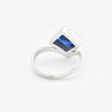 Sapphire Square Ring - Princess Cut Ring - Blue Gemstone Ring