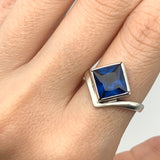 Sapphire Square Ring - Princess Cut Ring - Blue Gemstone Ring