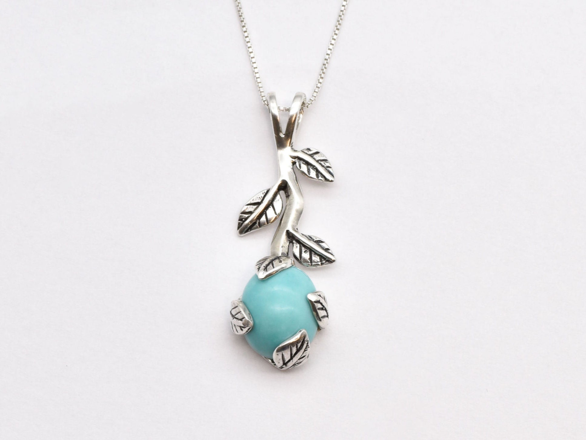 2848-P-nTURQ: Sterling Silver 925 Natural Turquoise