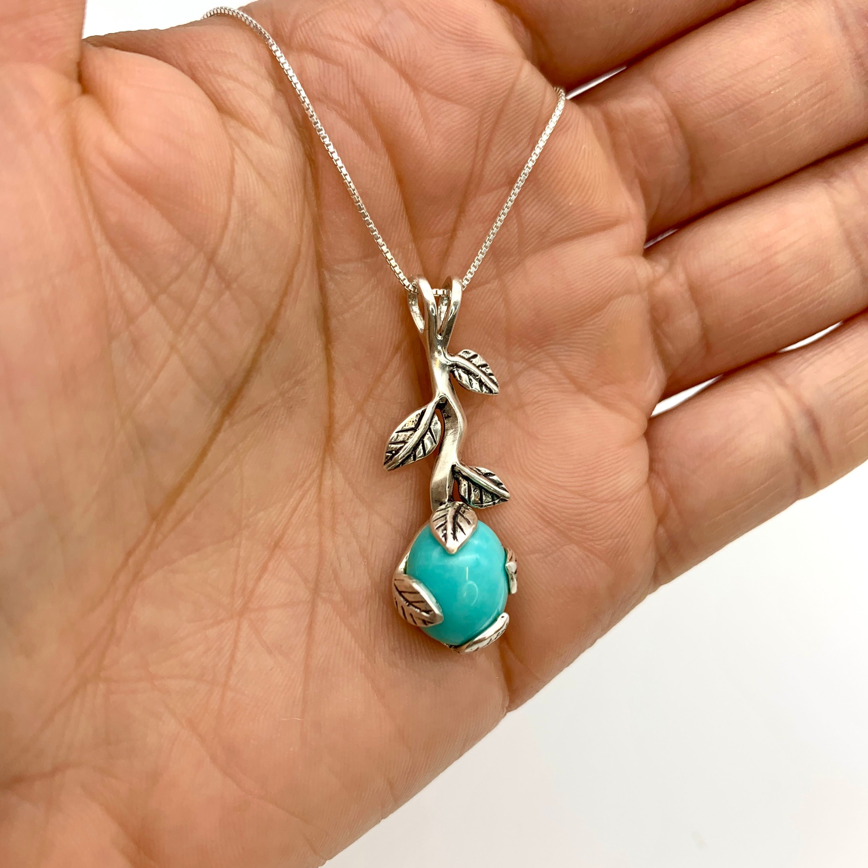 2848-P-nTURQ: Sterling Silver 925 Natural Turquoise