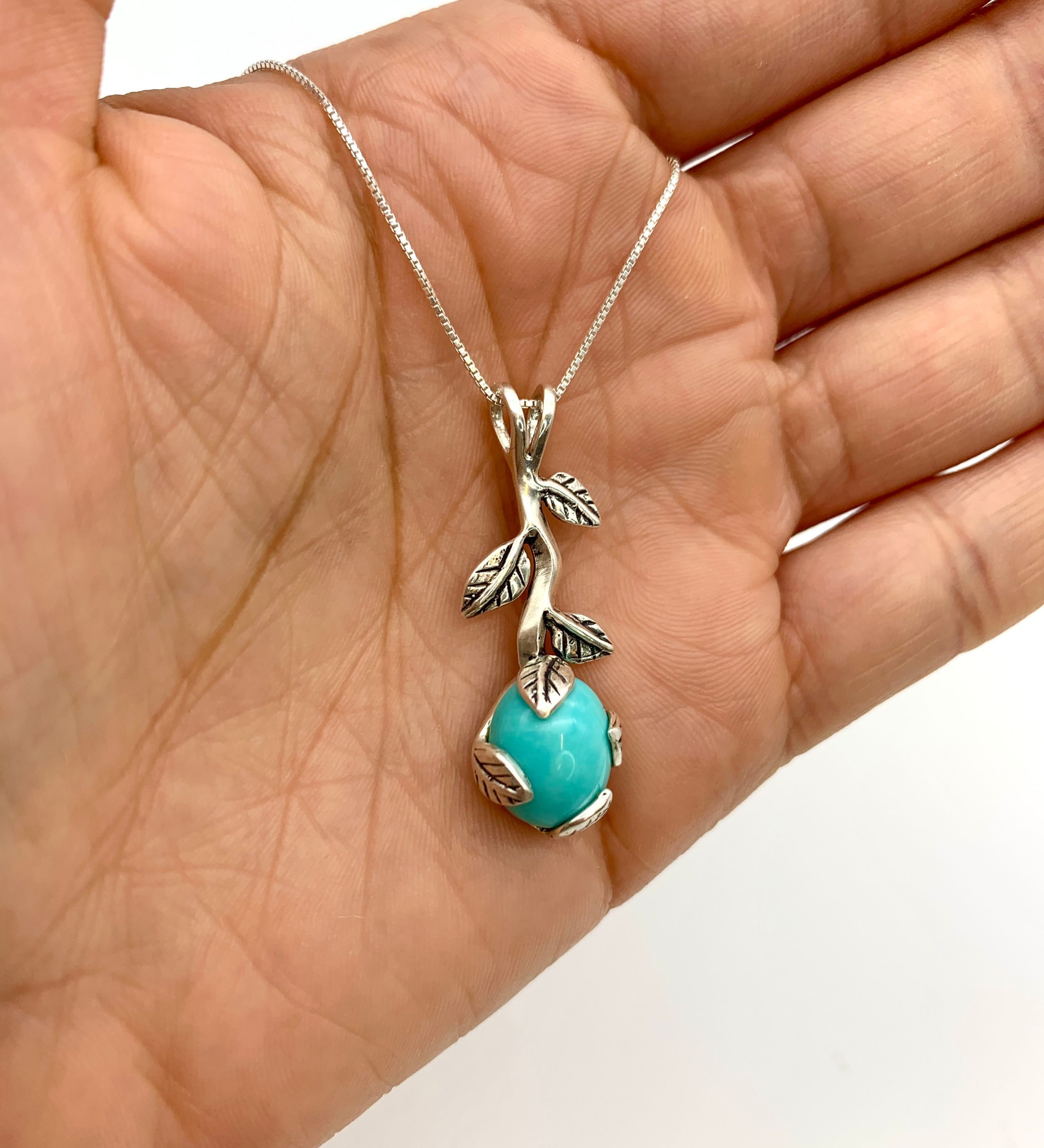 2848-P-nTURQ: Sterling Silver 925 Natural Turquoise
