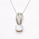 2510-P-nMOO: Sterling Silver Natural Rainbow Moonstone