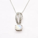 2510-P-nMOO: Sterling Silver Natural Rainbow Moonstone