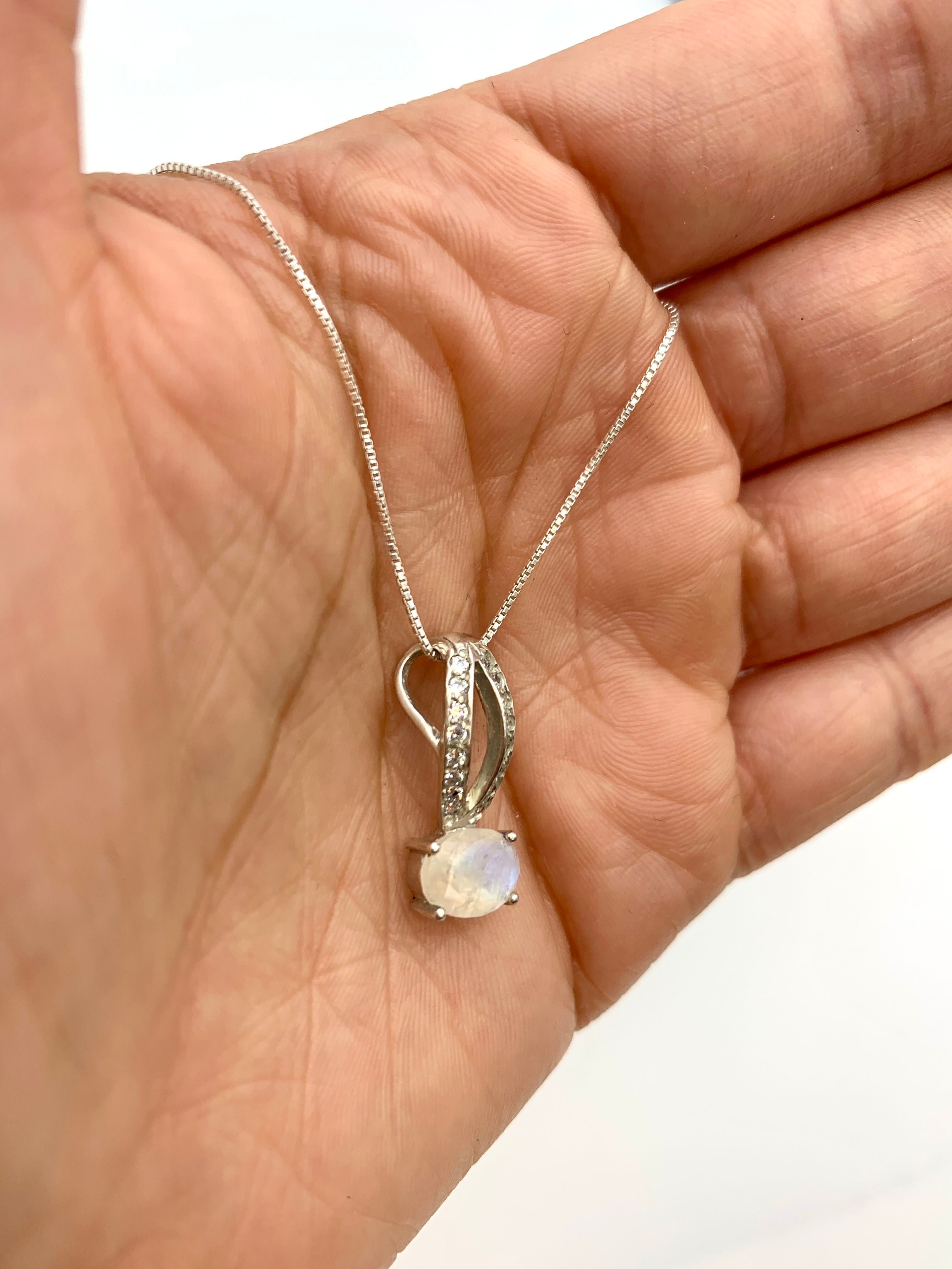 2510-P-nMOO: Sterling Silver Natural Rainbow Moonstone